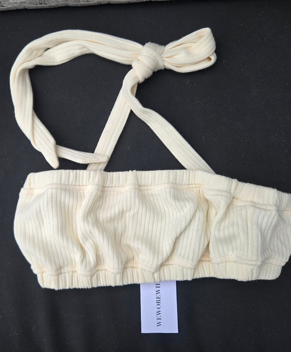 Whoworewhat Ivory The Halter Bra Top Size Medium New With Tags